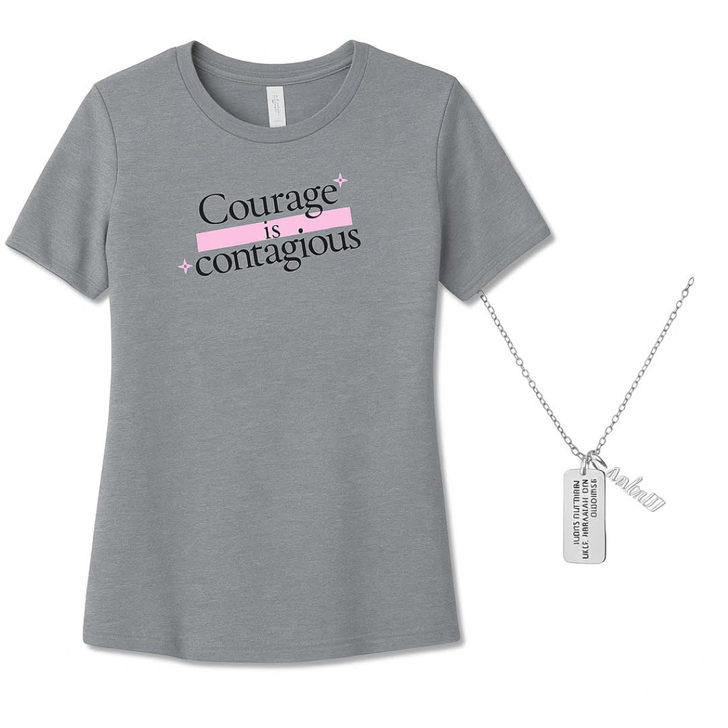 Courage Is Contagious Tee + Bar Necklace Bundle