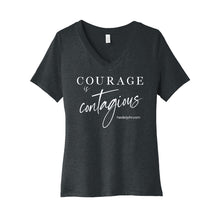 COURAGE Women's V Neck Gray